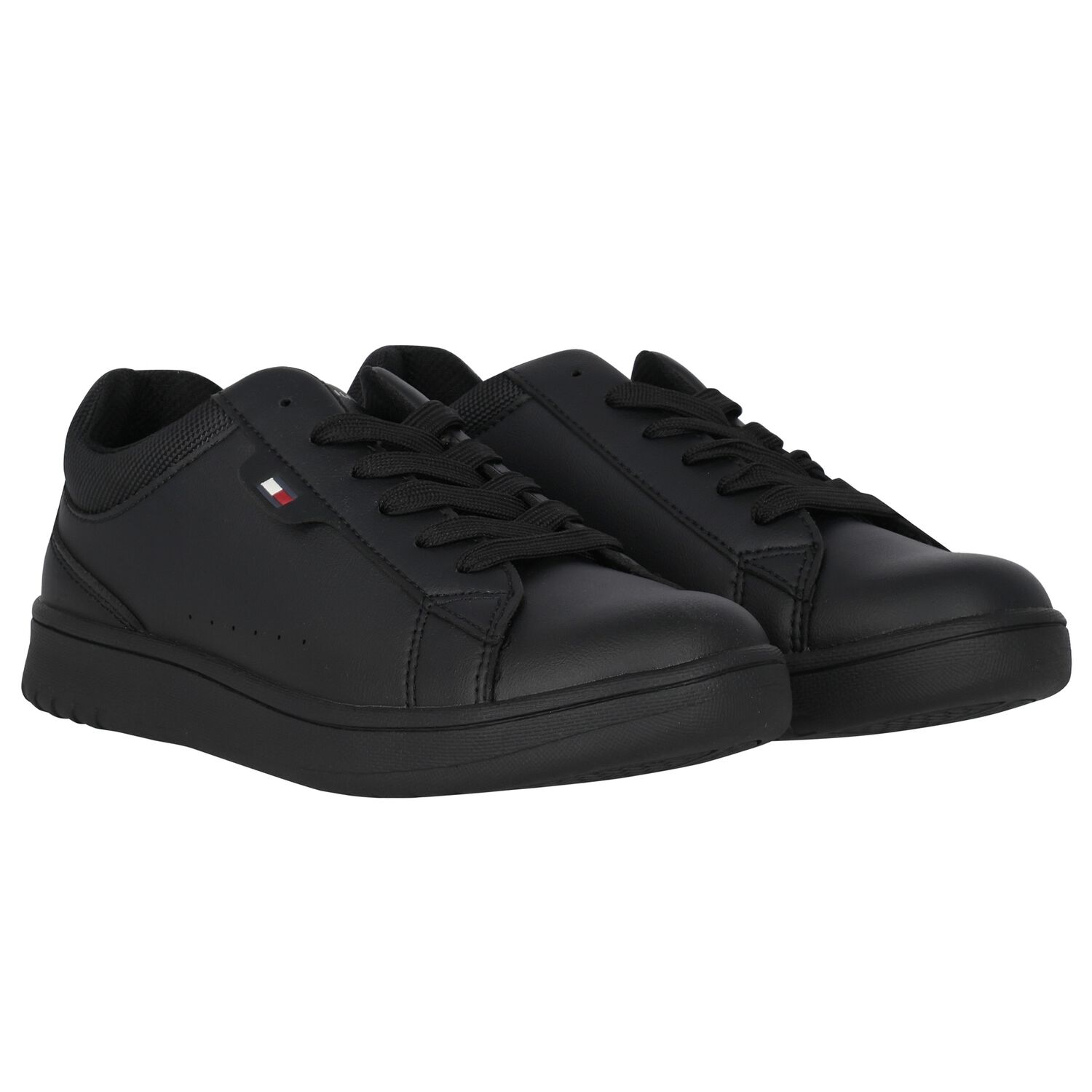 Boys Black Logo Trainers, 1, hi-res