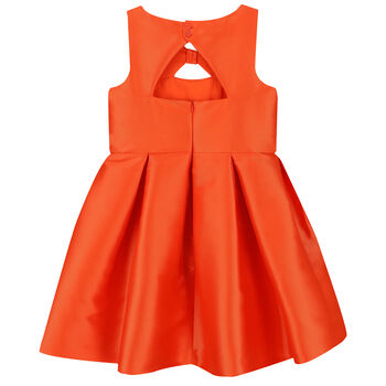 Girls Orange  Satin Dress