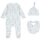 Baby Boys White & Blue Babygrow Gift Set , 1, hi-res