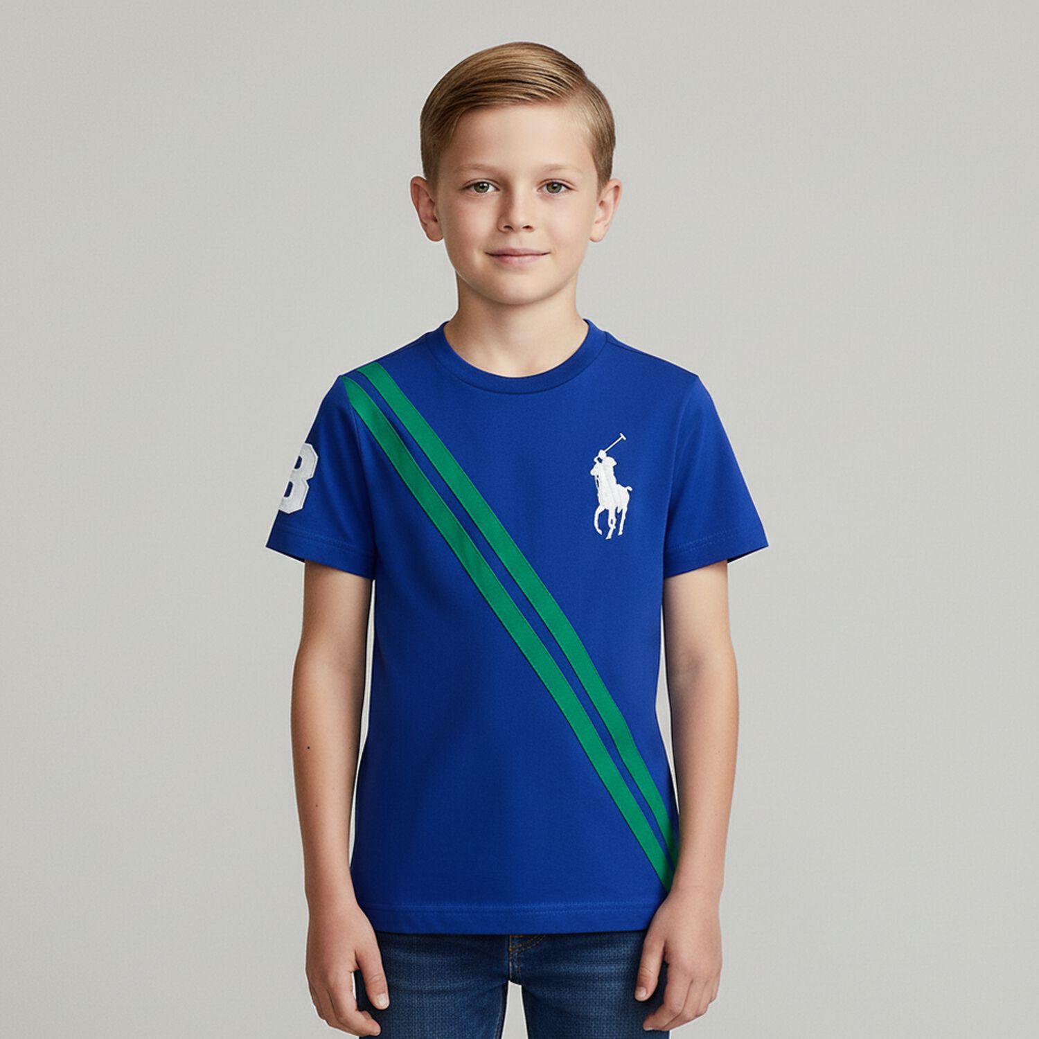 Boys Blue Logo T-Shirt, 1, hi-res