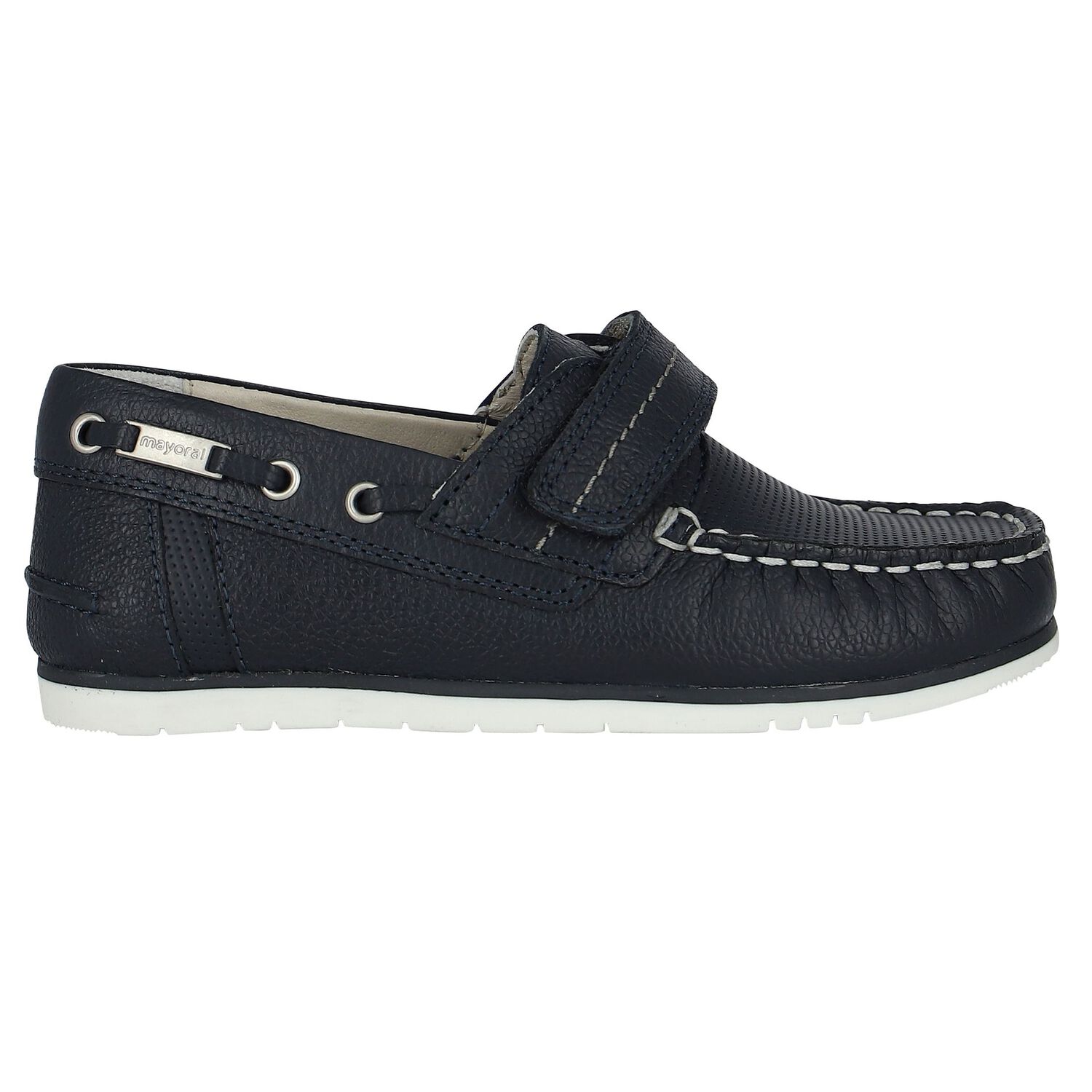 Boys Navy Blue Leather Shoes, 1, hi-res