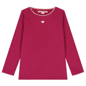 Girls Pink Heart Long Sleeve top