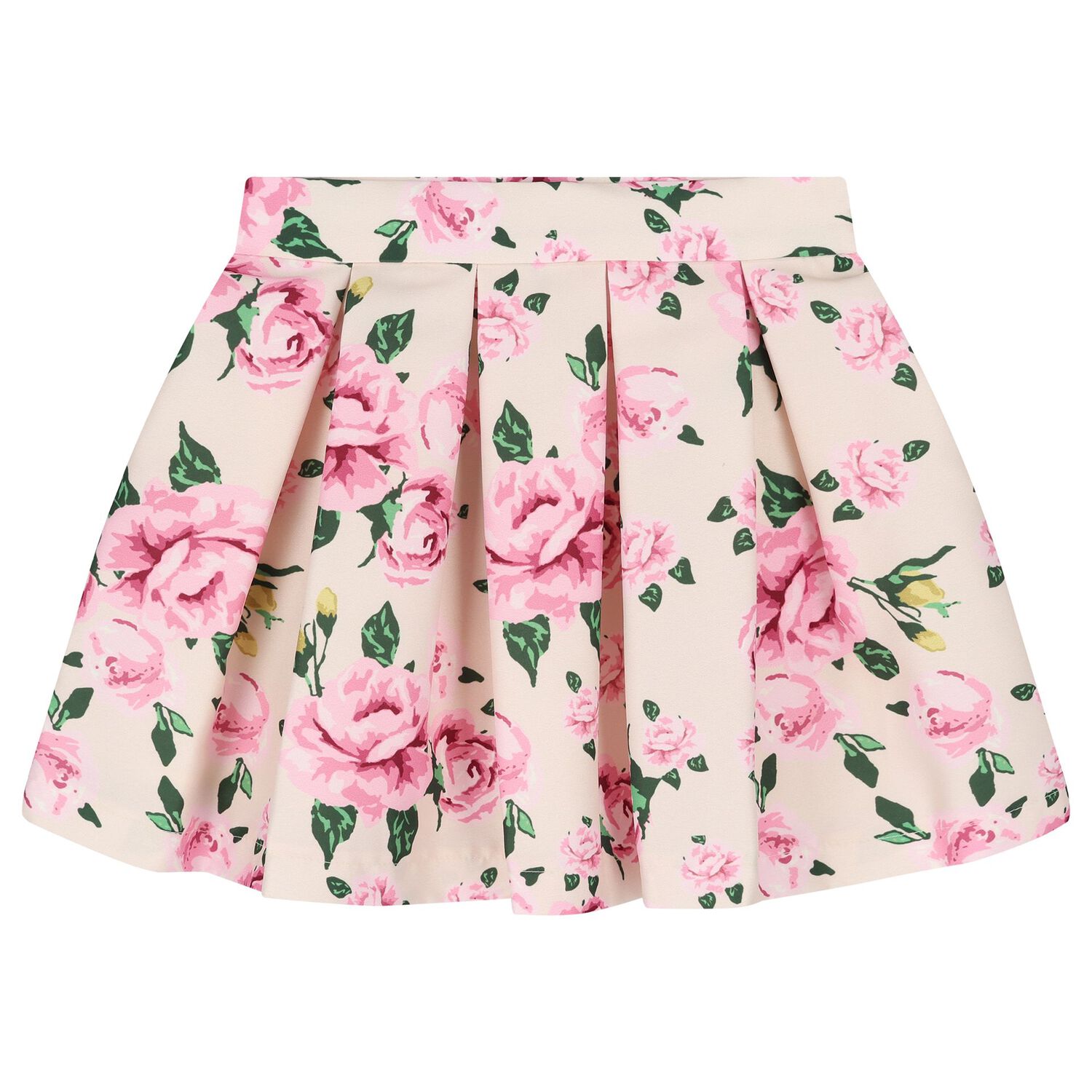 Girls White & Pink Floral Skirt Set, 1, hi-res