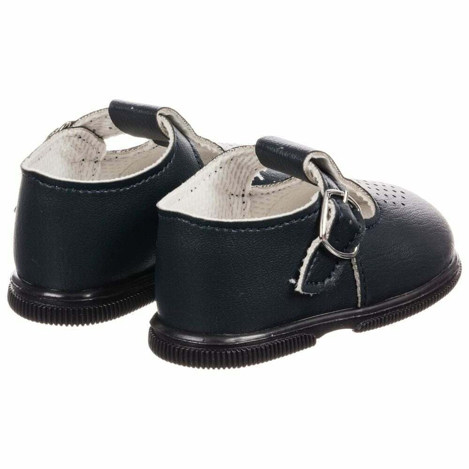 Baby Boys Navy Leather Shoes, 1, hi-res