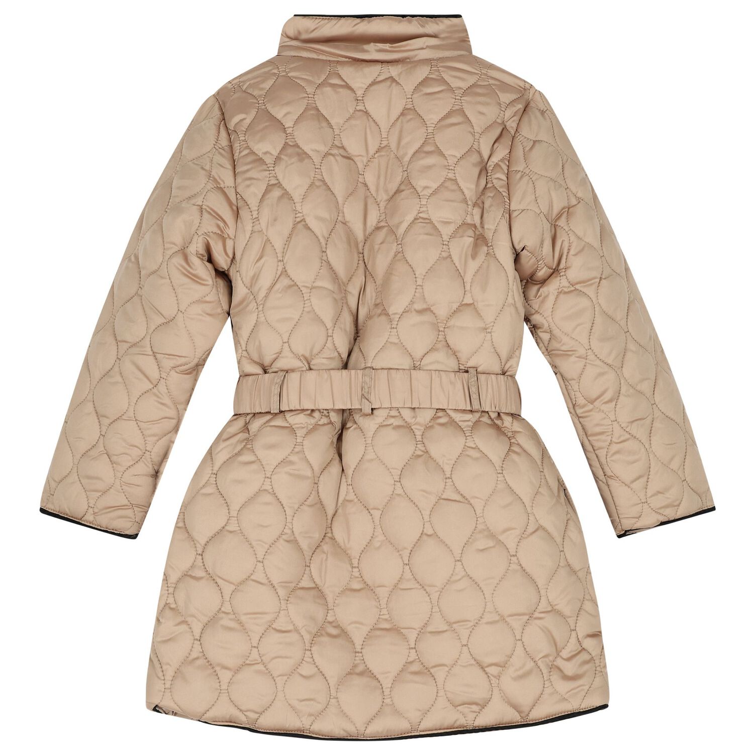 Girls Beige Puffer Coat, 1, hi-res