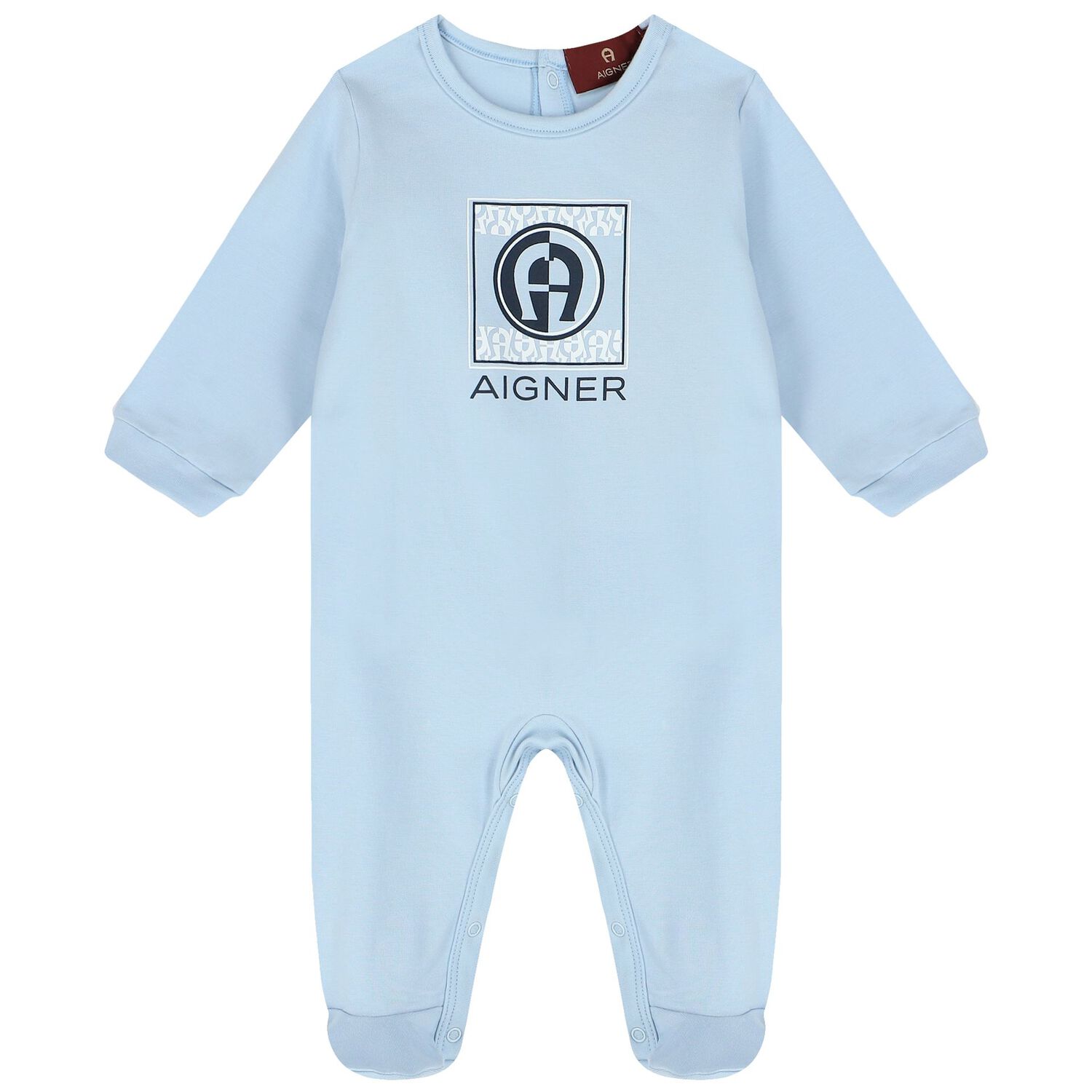 طقم أولاد بالشعار باللون الأزرق والأبيض, 1, hi-res