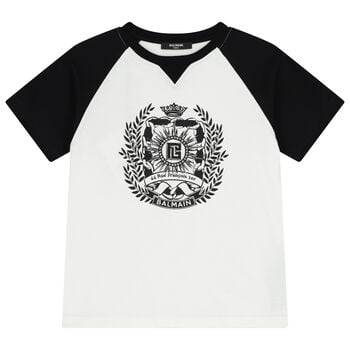 Boys Black & White Logo T-Shirt       