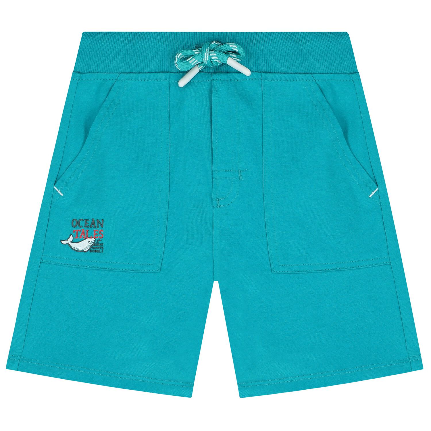 Boys Blue Shark Shorts, 1, hi-res