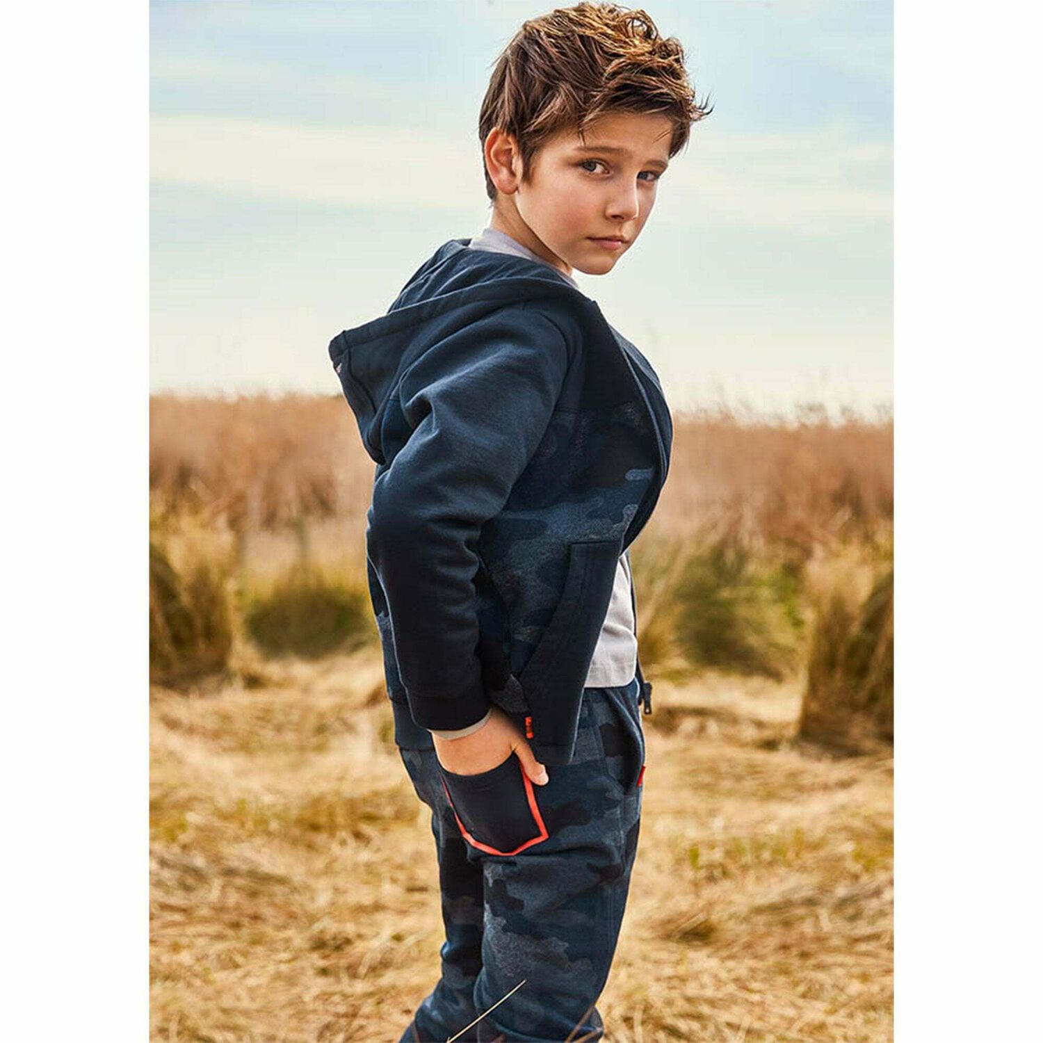 Boys Navy Blue Camo Joggers, 2, hi-res