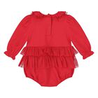 Baby Girls Red Tulle Romper, 1, hi-res