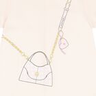 Younger Girls Pink Bag Logo Dress, 3, hi-res
