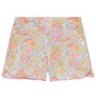 Younger Girls Blue, Yellow & Pink Liberty Shorts, 1, hi-res
