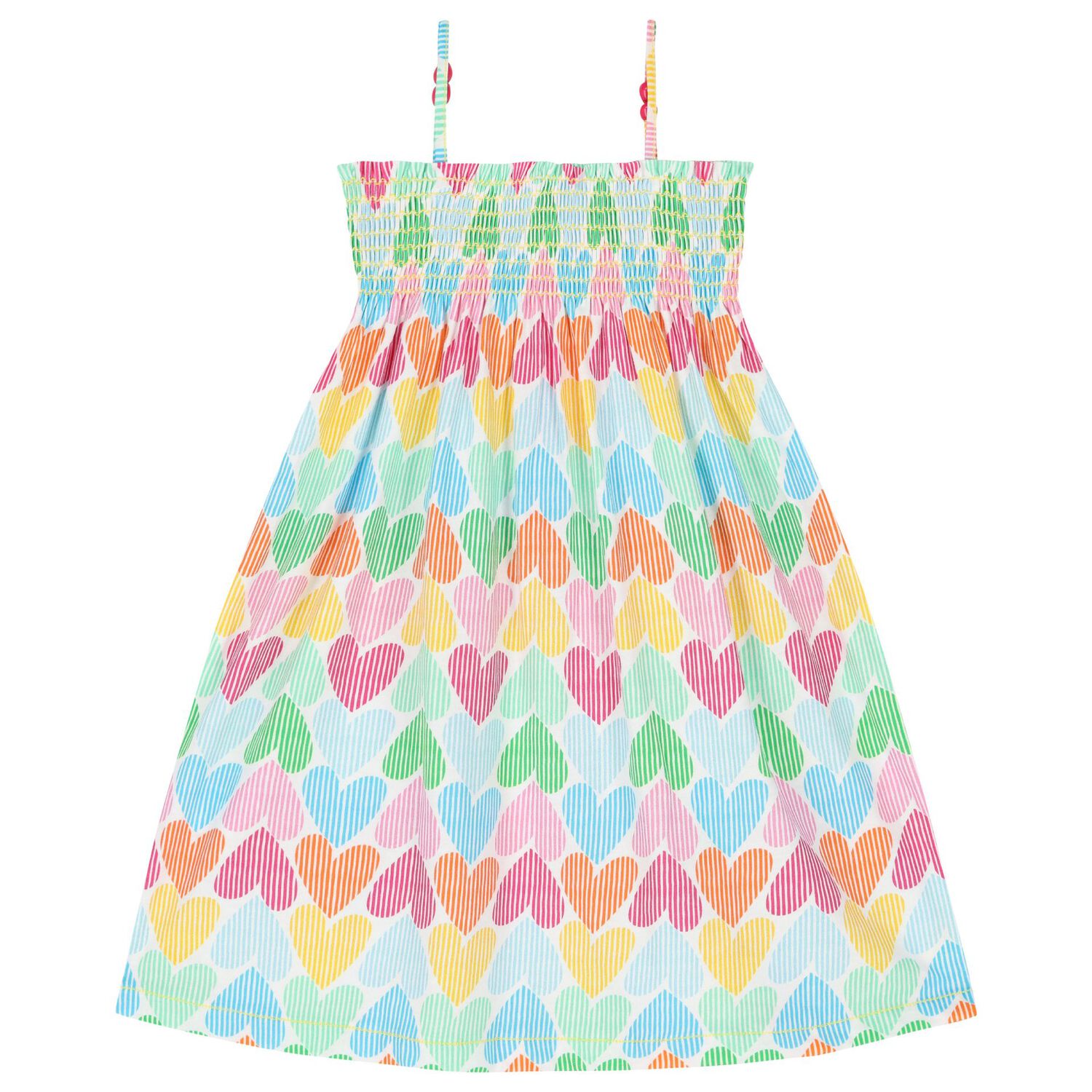 Girls Multi-Coloured Heart Dress, 1, hi-res