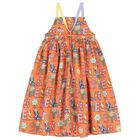 فستان بنات بشعار الورد باللون البرتقالي, 1, hi-res