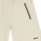 Boys Beige Logo Shorts, 2, hi-res