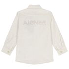 قميص باللون بيج اللون بشعار, 1, hi-res