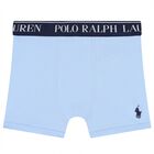 Boys Ivory, Blue & Navy Blue Logo Boxer Shorts ( 3-Pack ), 2, hi-res
