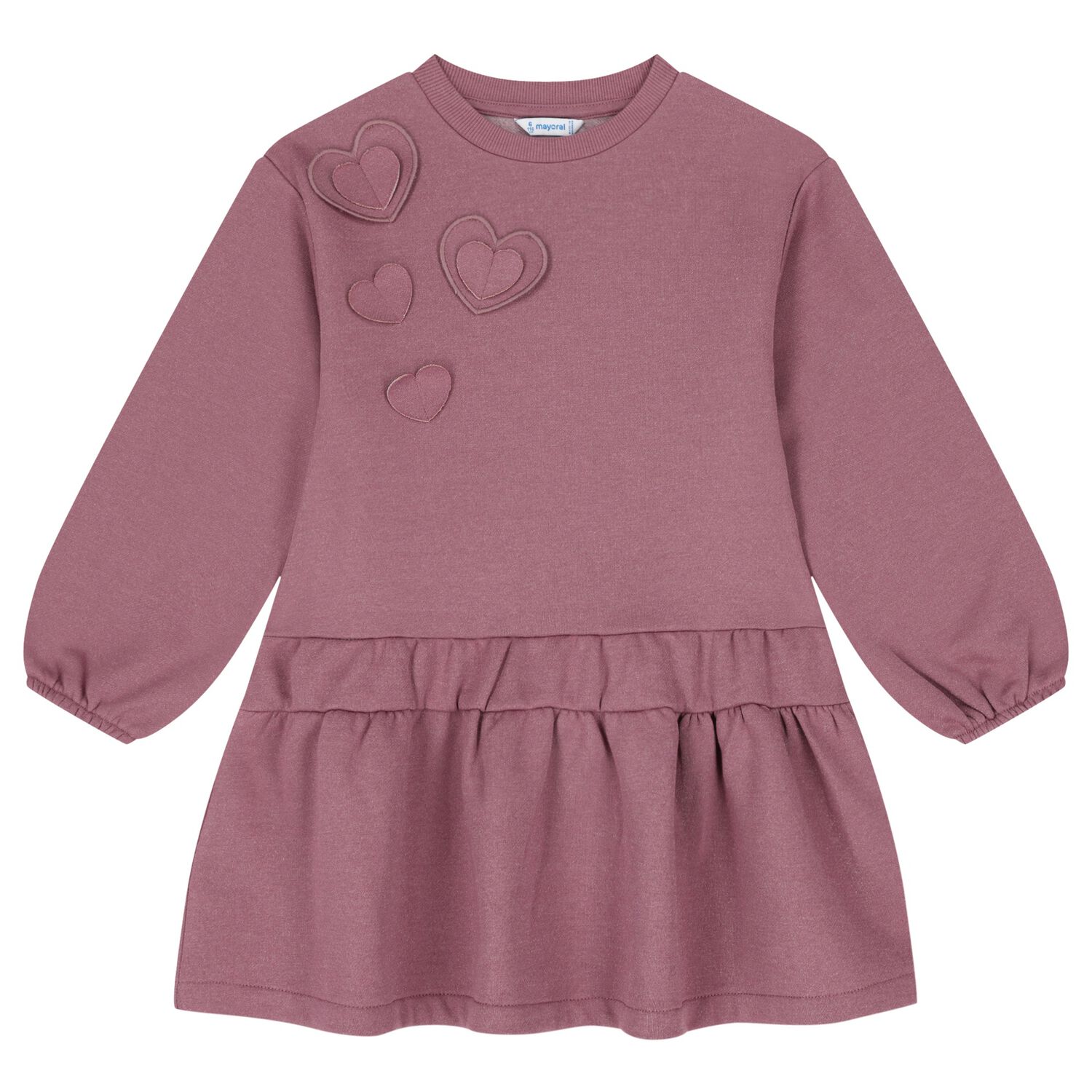 Girls Pink Heart Dress, 1, hi-res