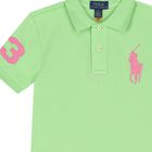 Boys Green Logo Polo Shirt, 1, hi-res
