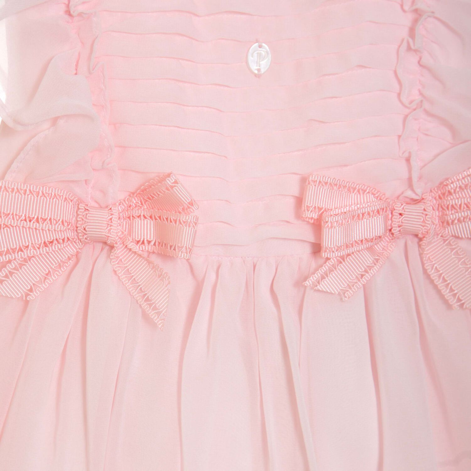 Baby Girls Pink Chiffon Bow Dress, 2, hi-res image number null
