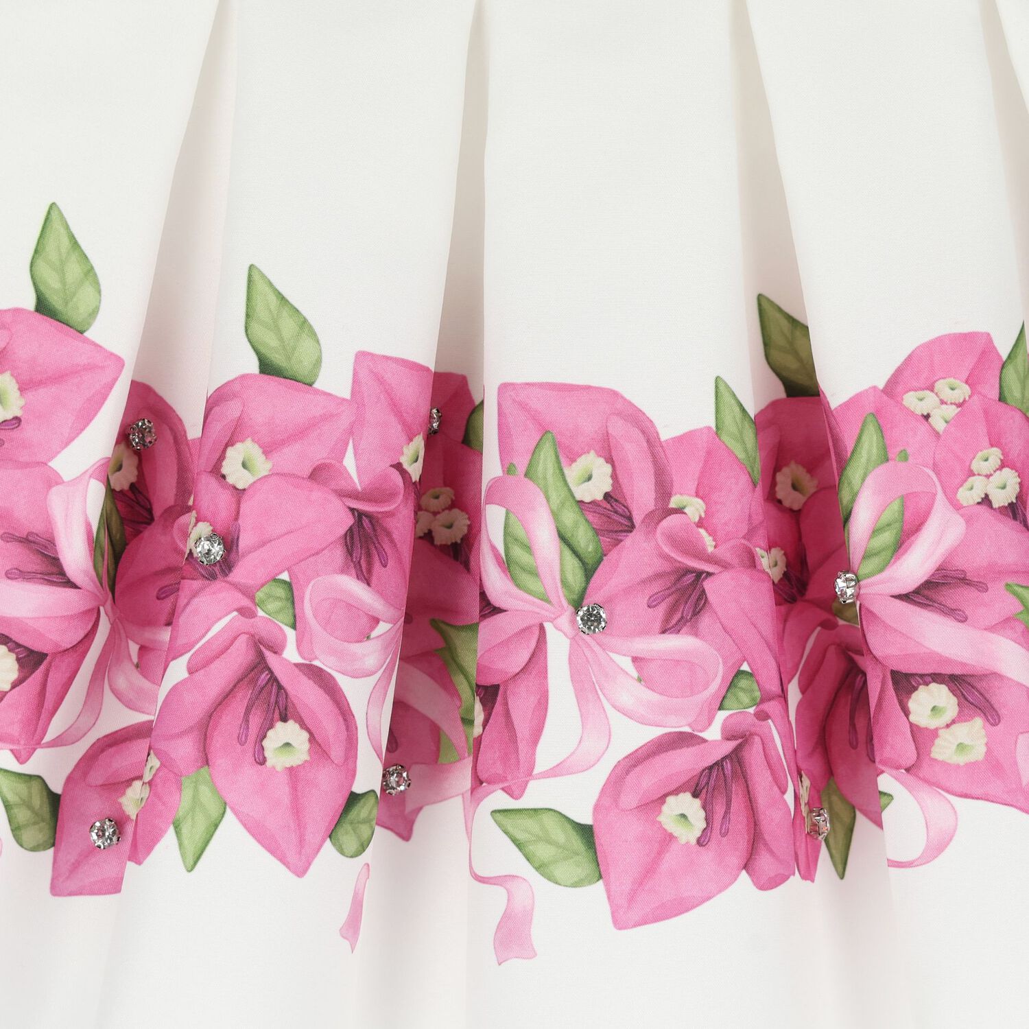 Girls Pink & White Floral Skirt Set, 2, hi-res