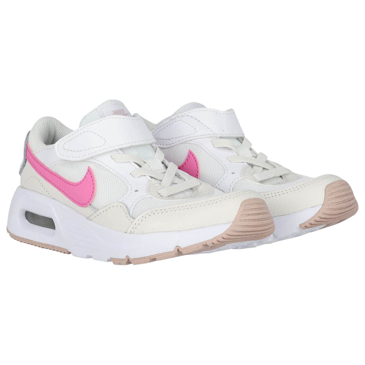 Girls White & Pink Nike Air Max Trainers, 2, hi-res image number null
