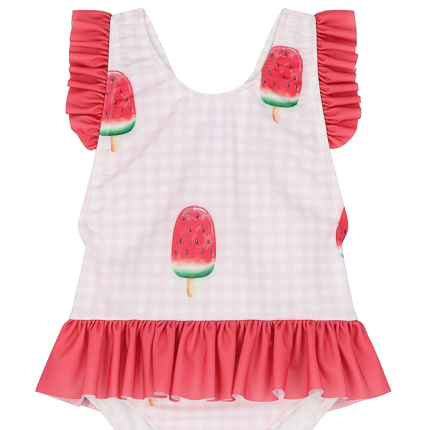 Girls Pink & Red Watermelon Swimsuit, 1, hi-res image number null