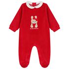 Baby Girls Red Christmas Bunny Babygrow, 1, hi-res