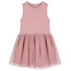 Girls Pink Tulle Dress Set, 2, hi-res