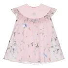 فستان بنات من الشيفون بالشعار بطبعه الزهور باللون الوردى , 1, hi-res