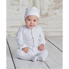 Baby Boys White & Blue Stars Hat, 1, hi-res