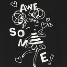 Girls Black & Silver Sweatshirt Dress, 1, hi-res