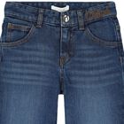 جينز بنات بالشعار باللون الأزرق, 1, hi-res