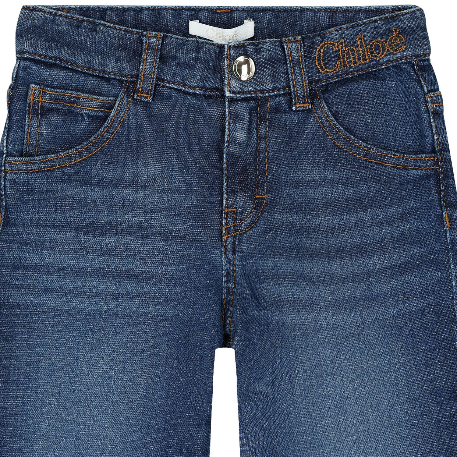 جينز بنات بالشعار باللون الأزرق, 1, hi-res image number null