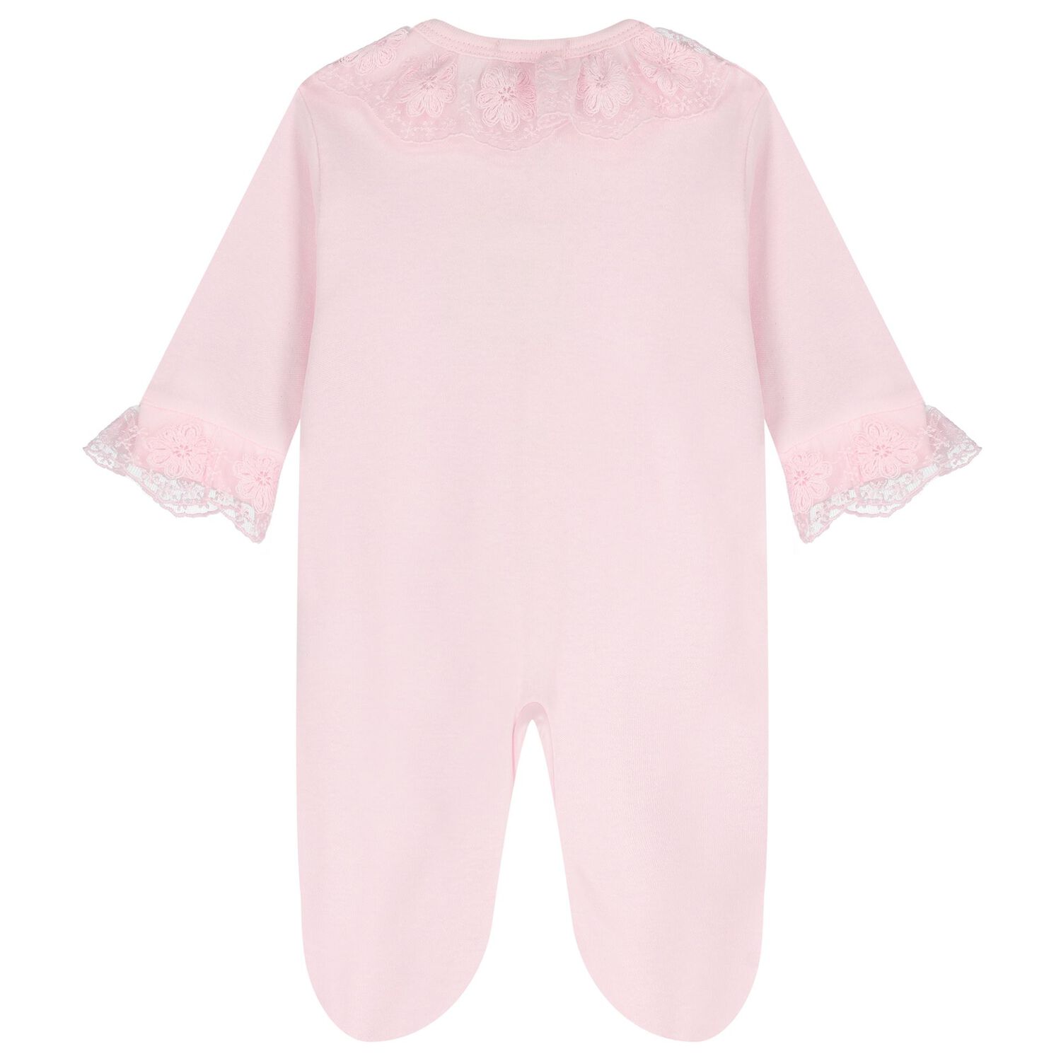 Baby Girl Pink Lace Tulle Babygrow & Headband Set, 1, hi-res