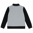 Boys Black & Grey Logo Zip Up Top, 1, hi-res