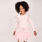 Girls Pink Sequin Tulle Skirt, 2, hi-res