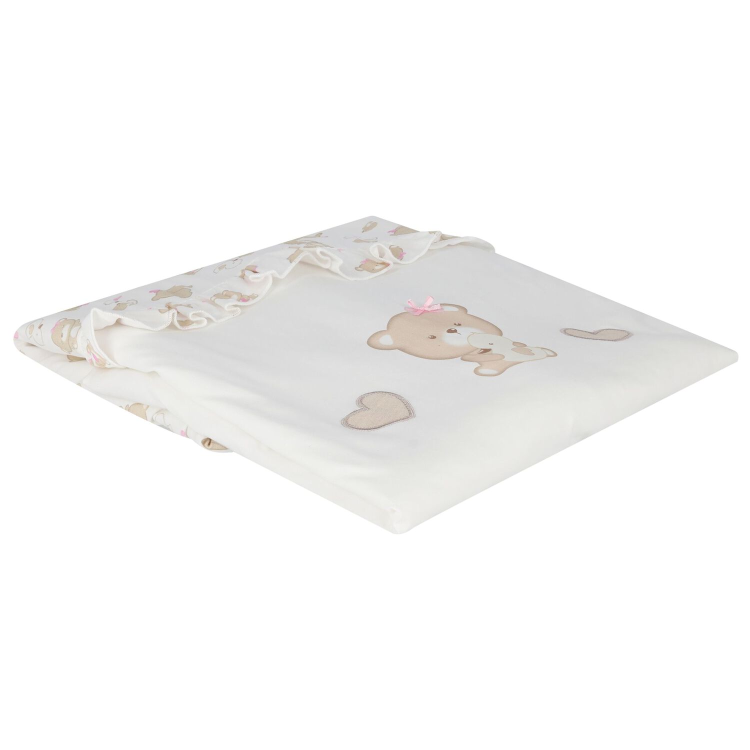 بطانيه بنات بطبعه تيدى بير باللون العاجى , 1, hi-res