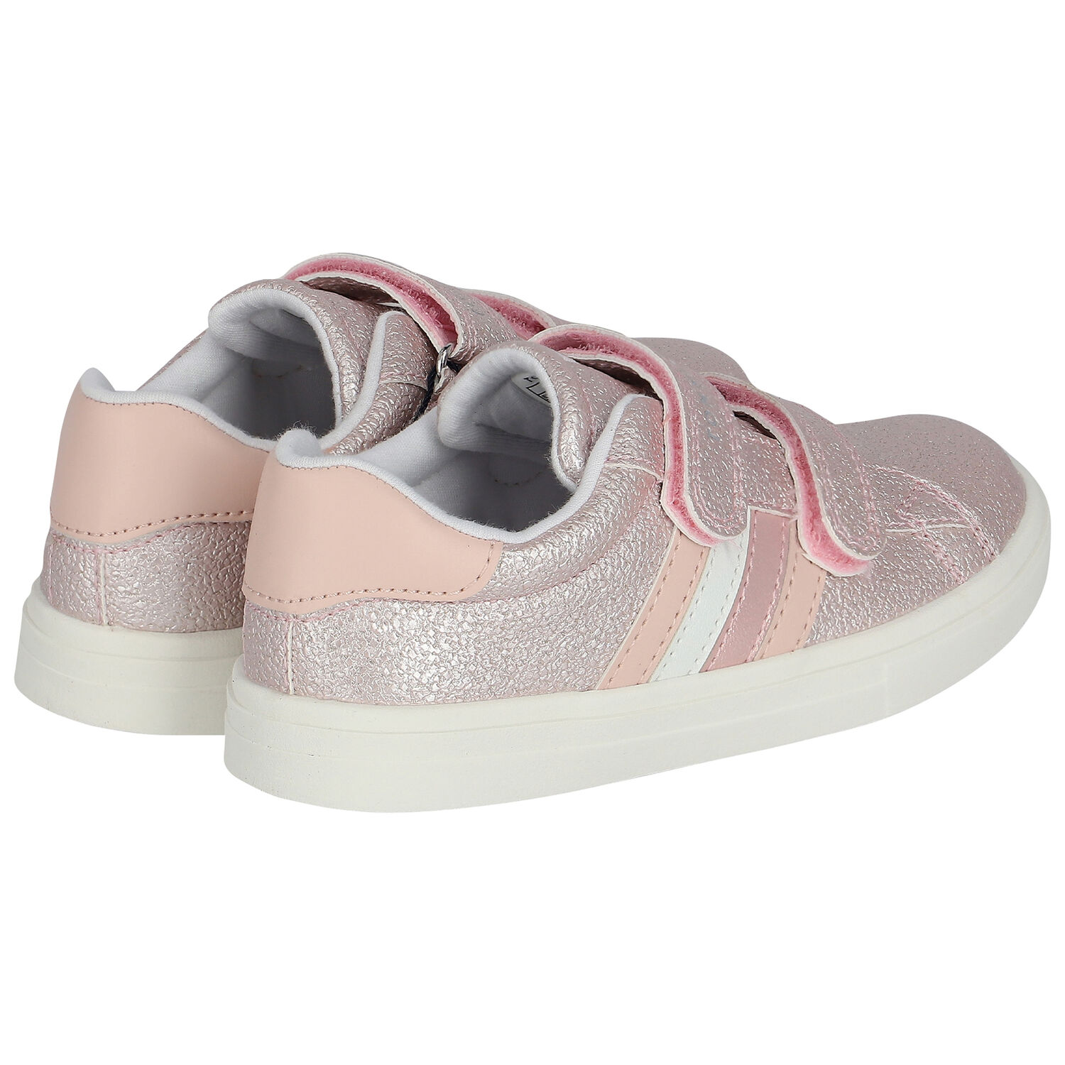 Girls Pink Glitter Logo Trainers, 2, hi-res