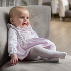 طقم فستان باللون الابيض والزهرى, 1, hi-res