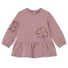 Younger Girls Pink Flower Dress, 1, hi-res