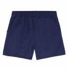 Girls Navy Blue Linen Shorts, 1, hi-res