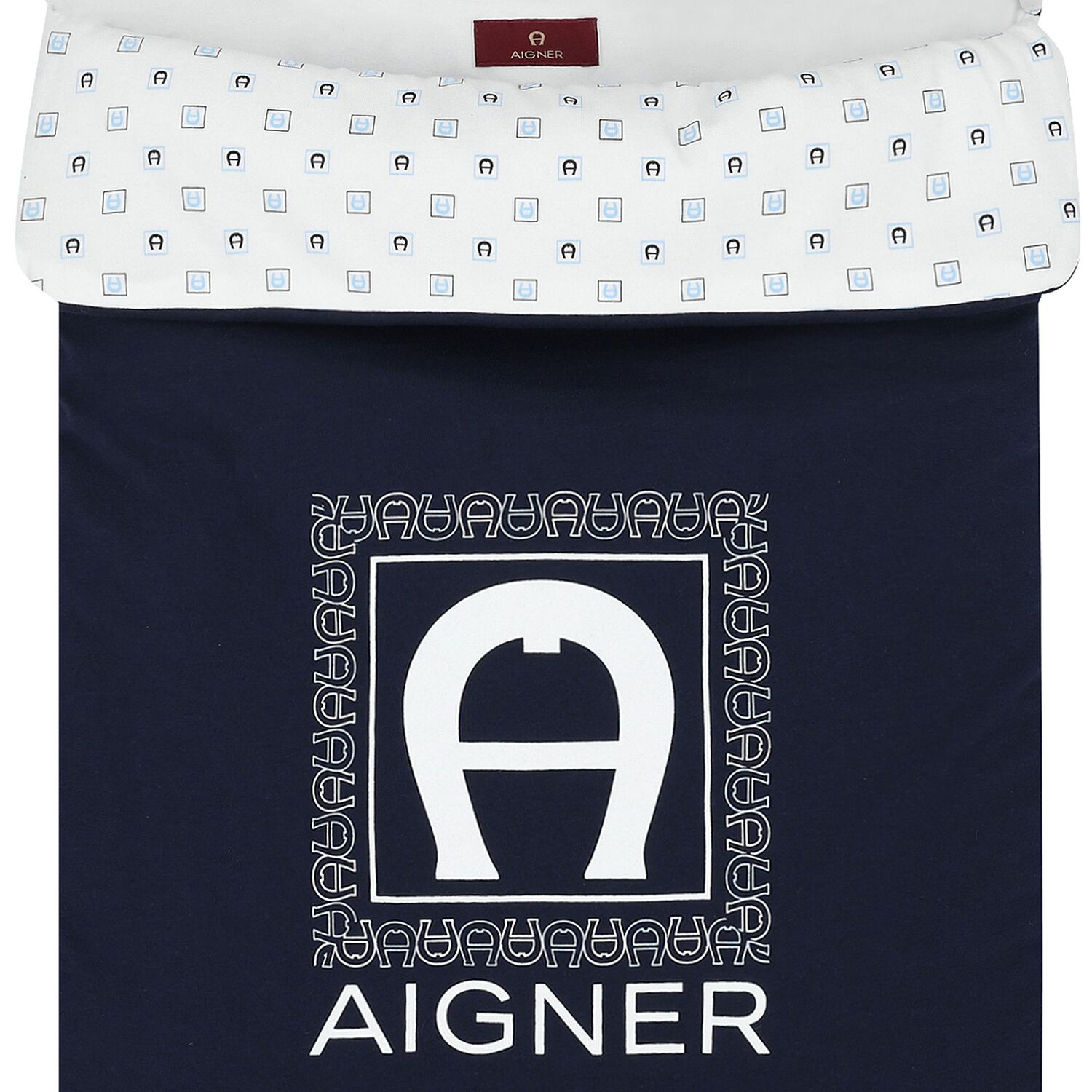 Baby Boys Navy Blue & White Logo Nest, 2, hi-res