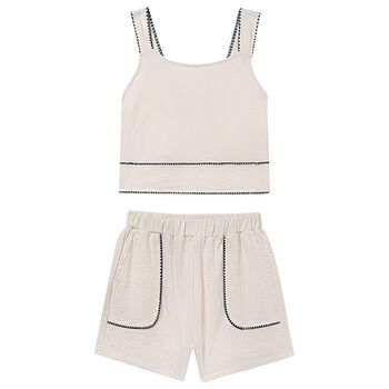 Girls Ivory Shorts Set