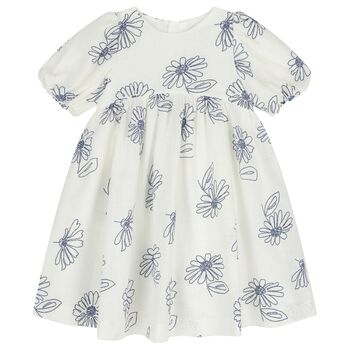 Girls White Floral Dress