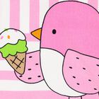 منشفة بونشو مخططة باللونين الوردي والأبيض للبنات, 1, hi-res