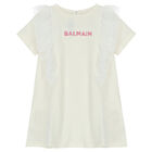 فستان بنات مكشكش باللون العاجي, 1, hi-res