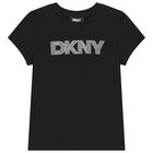 Girls Black Logo T-Shirt, 1, hi-res