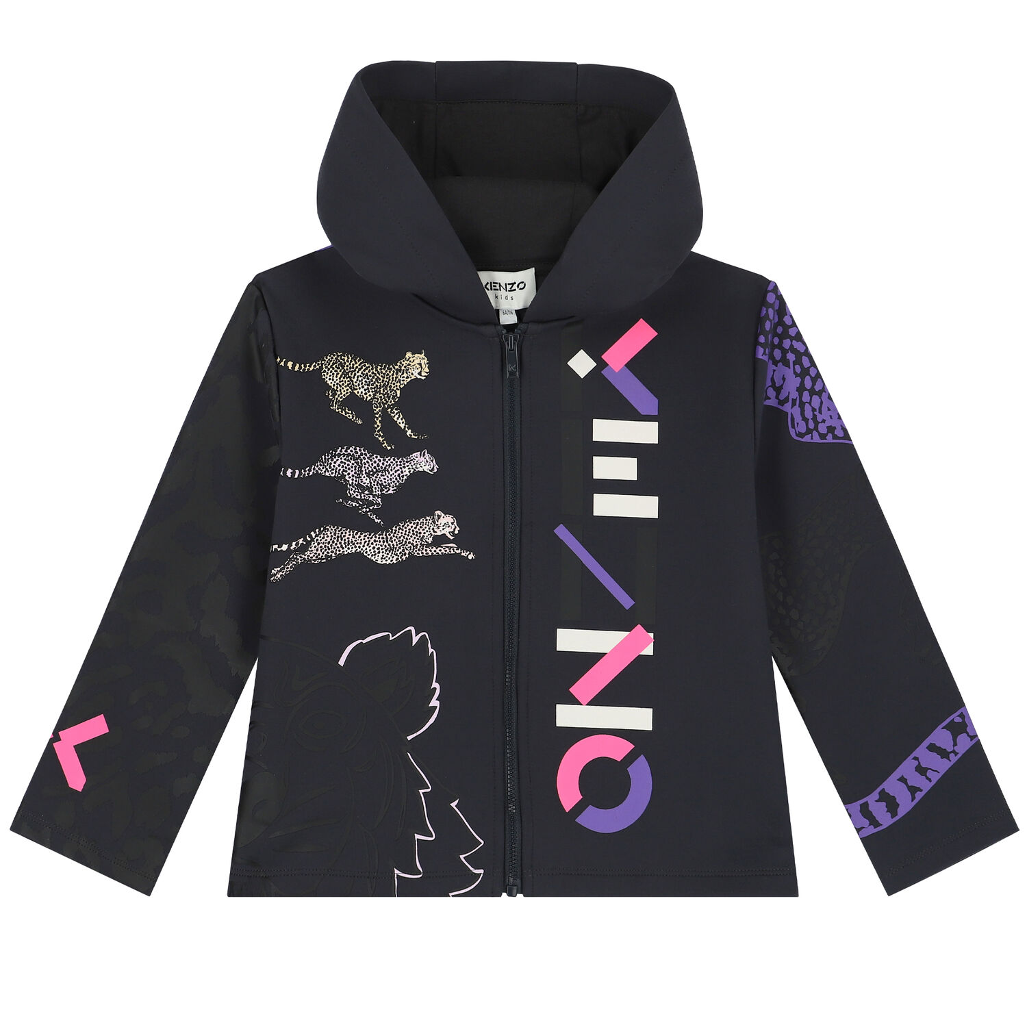 توب بسحاب بالشعار باللون الرمادى للبنات, 1, hi-res