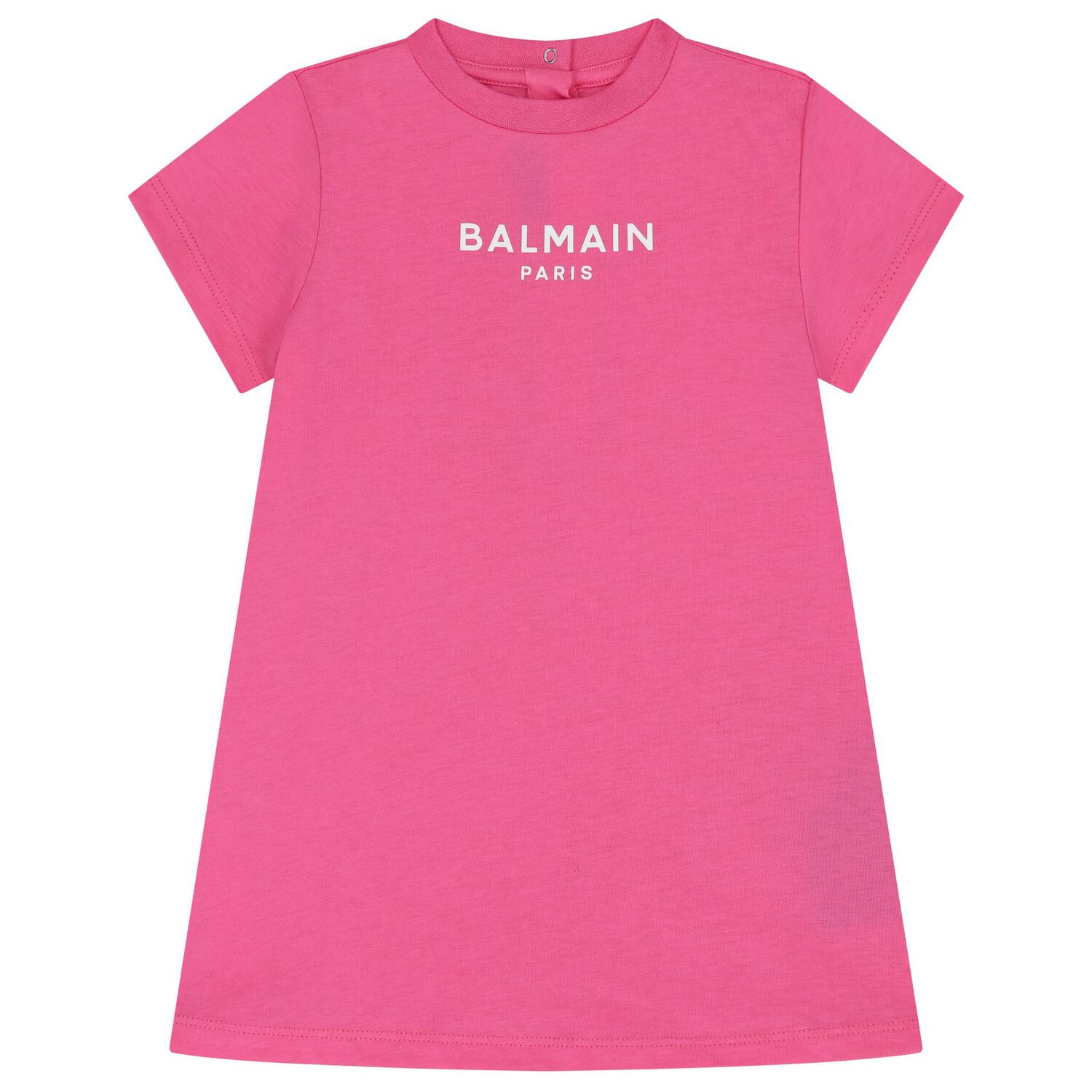 طقم فستان باللون وردي بشعار , 1, hi-res